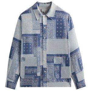 Kith Blue and White Patchwork Casual Button Down Shirt